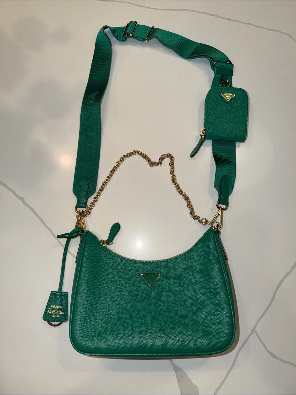 Prada Re-Edition 2005 Emerald Green Saffiano Leather bag